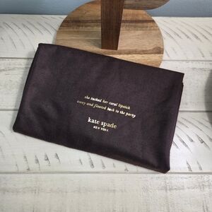 Kate Spade Brown Pink Drawstring Gold Logo Dustbag, 19"×17.5", EUC